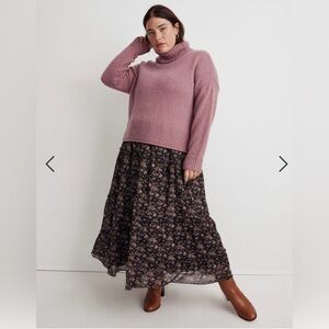 NWT Madewell Plus Sadler Turtleneck Sweater. Heather Mauve, 3X